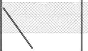 vidaXL Kerítésoszlop Szürke 10 x 0,8 m (40 x 40 mm háló) Acél és PVC