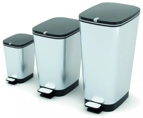 Curver Chic műanyag pedálos szemetes 45L ezüst