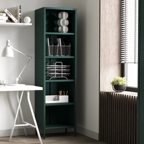 Könyvespolc MARIO, 500 x 1800 x 350 mm, Modern: palack zöld szín