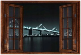 Poszterek 90x60 Usa Híd az éjszakában Fények