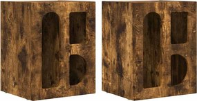 vidaXL Éjjeli asztal 2 pcs Füstölt tölgy 40 x 35 x 50 cm Faanyag