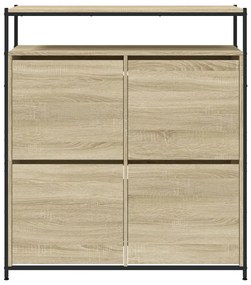 sonoma tölgy cipőszekrény 4 kihajtható fiókkal 100x34x112 cm