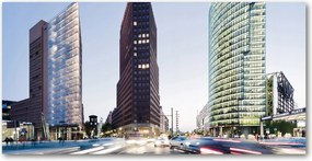 Konyhai panel Felhőkarcolók 140x70 cm Ragasztó