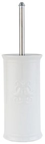 Fürdőszobai WC-kefetartó 11x24cm, kerámia fehér domború galambpár mintával