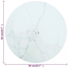 fehér edzett üveg asztallap márványdizájnnal Ø50 x 0,8 cm