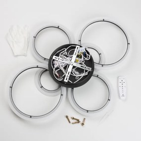 Brilagi - LED Dimmelhető felületre szerelhető csillár ORBITS LED/85W/230V 3000-6500K fekete + távirányító