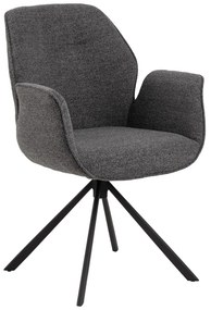 Sötétszürke kárpitozott étkezőfotel Aura – Actona