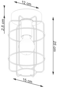 Sollux SL.1262 - Mennyezeti lámpa GOTTO 1xE27/15W/230V fekete