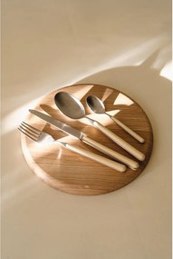 Világossárga-ezüstszínű rozsdamentes acél egyszemélyes evőeszköz készlet 4 db-os Noli – noo.ma