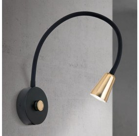 Orion - Fényerőszabályozható flexibilis fali lámpa DOTTY 1xGU10/10W/230V fekete/sárgaréz
