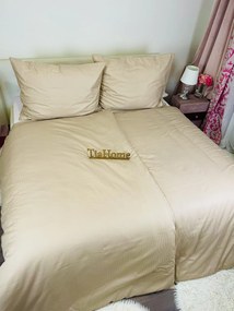 Világosbarna damaszt lapok TiaHome - 1x Párna 90x70cm, 1x Paplan 140x200cm