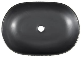 Sapho - PRIORI ráültethető mosdó 60x40 cm kerámia/fekete/kék