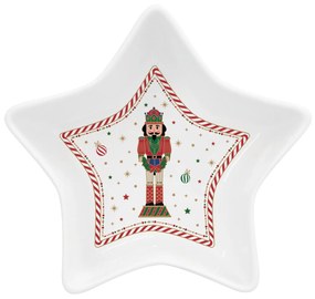 Nutcracker Twist karácsonyi porcelán csillag alakú tál 15 cm