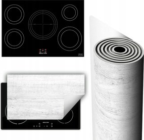 Vinil Tűzhelyvédő Szőnyeg Asztallap 90x52 fehér fa