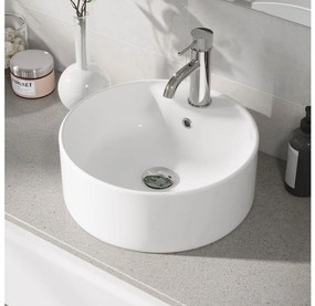 BATH DELUXE 06-038-09-11-00 - Ráépíthető mosdó VIKEDAL átm. 38 cm kerámia/fehér