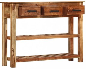 3 fiókos tömör akácfa tálalószekrény 110 x 30 x 80 cm