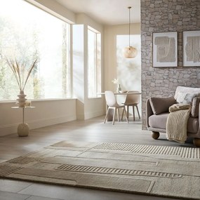 Szürkésbézs kézi szövésű gyapjú szőnyeg 200x300 cm Lira – Flair Rugs