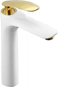 Mexen Lily magas mosdócsaptelep, fehér/arany - 73610-25