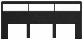 Fejtámla polcokkal Fekete tölgy 220 x 17 x 102 cm Faanyag