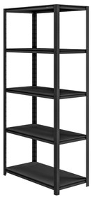 Fémállvány garázsba SAM, 900 x 1830 x 450 mm, All Black: fekete