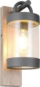 TRIO 204160135 SAMBESI Modern Kültéri Fali Lámpa Sötét Fa, Világos Fa E27 IP44