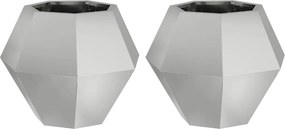 vidaXL Növénytartó 2 pcs Ezüst 50 x 50 x 40 cm Horganyzott acél