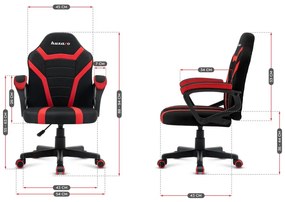 Gyermek gamer szék , gyerekeknek , RED MESH