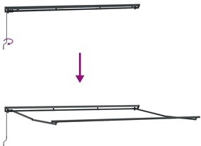 Behúzható napellenző Kék és fehér 450 × 300 cm szövet