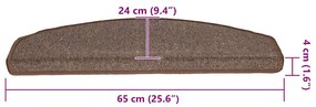 20 db kávébarna lépcsőszőnyeg 65x24x4 cm