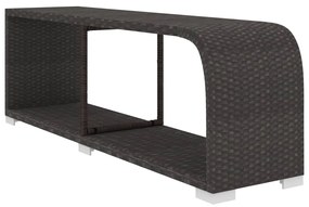 vidaXL 10-részes fekete polyrattan kerti bútorszett párnákkal
