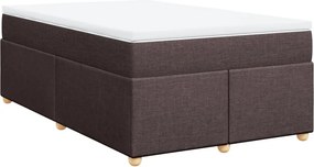 vidaXL sötétbarna szövet rugós ágy matraccal 120 x 200 cm