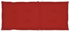 6 db piros szövet kerti magas háttámlájú székpárna 120x50x3 cm
