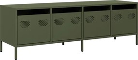 vidaXL olívazöld hidegen hengerelt acél TV-szekrény 135x39x43,5 cm