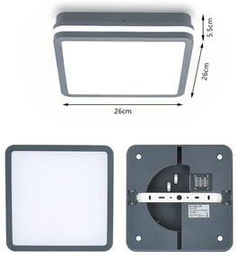 Brilagi BENE LED kültéri lámpa szenzorral 24W 230V 26x26 cm IP54