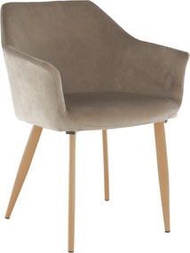 Szék, szövet Taupe szürke-barna/bükk, ODOVEL