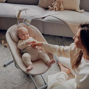 Lionelo - Zenélő babahinta RIO 4xC bézs latte + távirányító