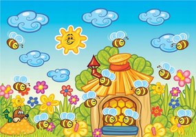 Fotótapéta Katicabogár és méhecskék vinil Vidám világ 368x280 +ragasztó