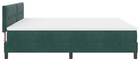 Boxspring Ágy Matrac &amp; LED Sötét Zöld 200x200 cm Bársonyos