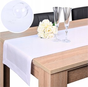 Asztalterítő Panama 60x120 Foltálló Sima Dekoratív Fehér