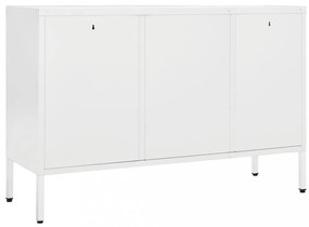 fehér acél és edzett üveg tálalószekrény 105 x 35 x 70 cm