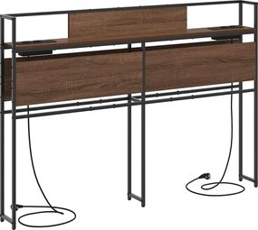 vidaXL Tároló fejtámla polcokkal tárolóval barna tölgy 160 cm Faanyag