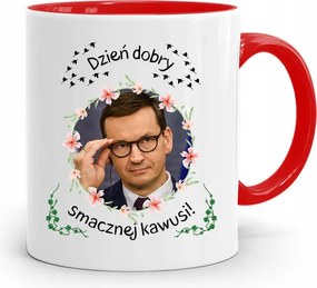 Piros Politikus Bögre Mateusz Morawiecki Miniszterelnök fényképes nyomtatással