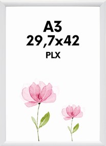 Képkeret A3 29,7x42 fehér plexi univerzális oklevél