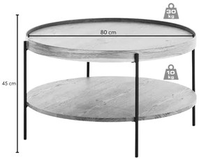 FURNI tölgy dohányzóasztal