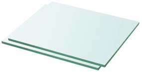 2 db átlátszó üveg paneles polc 30 x 20 cm