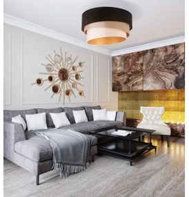 Duolla - Mennyezeti lámpa DEVON 1xE27/40W/230V átm. 45 cm fekete/bézs