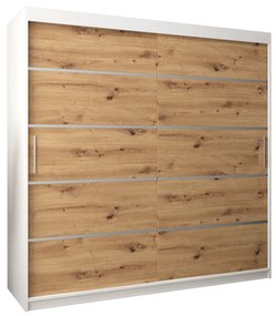 Ruhásszekrény 200 cm Verika 1 200 (fehér + artisan tölgy)). 1063729