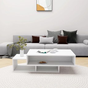 Fehér szerelt fa dohányzóasztal 105 x 55 x 32 cm
