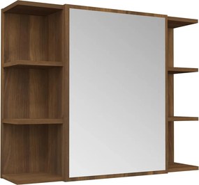 vidaXL barna tölgyszínű szerelt fa tükrös szekrény 80 x 20,5 x 64 cm