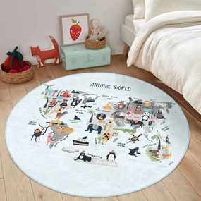 Világoskék gyerek szőnyeg ø 100 cm Comfort – Mila Home